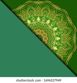 Vector mandala floral background for greeting invitation card, design element. Place for text. 