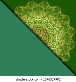 Vector mandala floral background for greeting invitation card, design element. Place for text. 