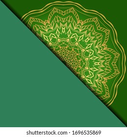 Vector mandala floral background for greeting invitation card, design element. Place for text. 