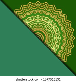 Vector mandala floral background for greeting invitation card, design element. Place for text. 