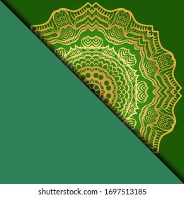 Vector mandala floral background for greeting invitation card, design element. Place for text. 