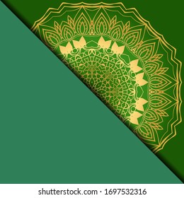 Vector mandala floral background for greeting invitation card, design element. Place for text. 