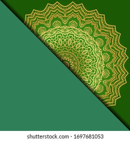 Vector mandala floral background for greeting invitation card, design element. Place for text. 