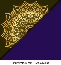 Vector mandala floral background for greeting invitation card, design element. Place for text. 
