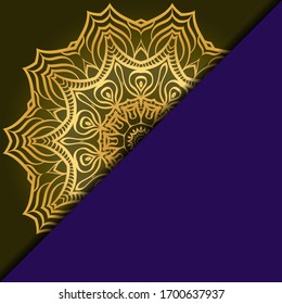 Vector mandala floral background for greeting invitation card, design element. Place for text. 