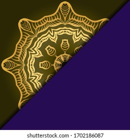 Vector mandala floral background for greeting invitation card, design element. Place for text. 