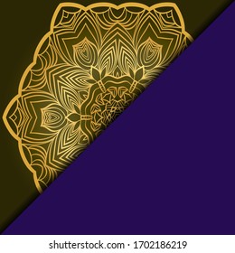 Vector mandala floral background for greeting invitation card, design element. Place for text. 