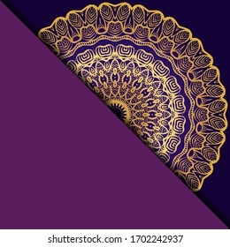 Vector mandala floral background for greeting invitation card, design element. Place for text. 