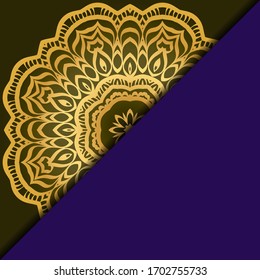 Vector mandala floral background for greeting invitation card, design element. Place for text. 