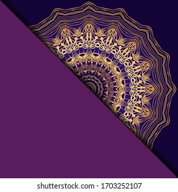 Vector mandala floral background for greeting invitation card, design element. Place for text. 