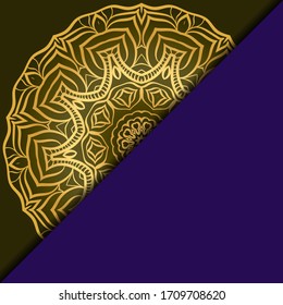 Vector mandala floral background for greeting invitation card, design element. Place for text. 