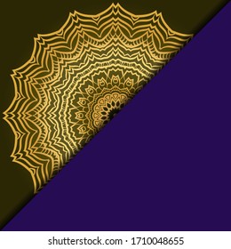 Vector mandala floral background for greeting invitation card, design element. Place for text. 