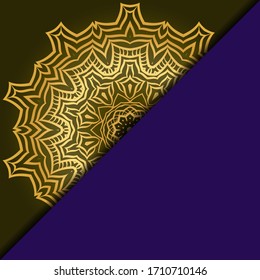 Vector mandala floral background for greeting invitation card, design element. Place for text. 