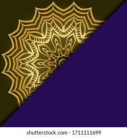 Vector mandala floral background for greeting invitation card, design element. Place for text. 