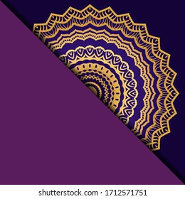 Vector mandala floral background for greeting invitation card, design element. Place for text. 