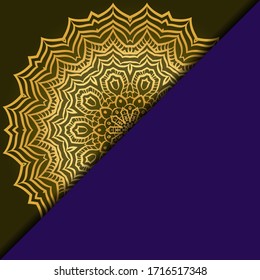 Vector mandala floral background for greeting invitation card, design element. Place for text. 