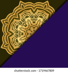 Vektor mandala floraler Hintergrund für Grußkarte, Design-Element. Platz für Text. 