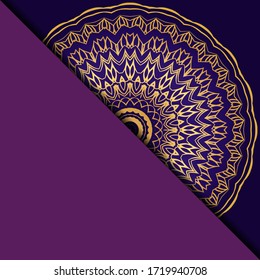 Vector mandala floral background for greeting invitation card, design element. Place for text. 