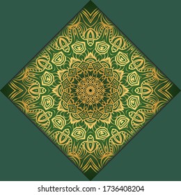Vector mandala floral background for greeting invitation card, design element. Place for text. 