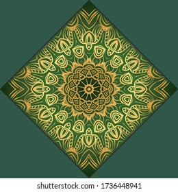 Vector mandala floral background for greeting invitation card, design element. Place for text. 