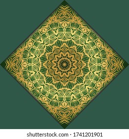 Vector mandala floral background for greeting invitation card, design element. Place for text. 