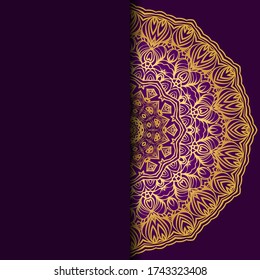 Fondo floral Vector mandala para tarjeta de invitación de bienvenida, elemento de diseño. Colocar el texto. 