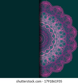 Fondo floral Vector mandala para tarjeta de invitación de bienvenida, elemento de diseño. Colocar el texto. 