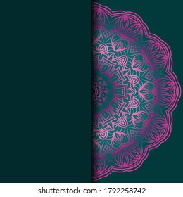 Fondo floral Vector mandala para tarjeta de invitación de bienvenida, elemento de diseño. Colocar el texto. 