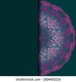 Fondo floral Vector mandala para tarjeta de invitación de bienvenida, elemento de diseño. Colocar el texto. 