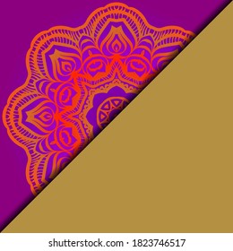 Fondo floral Vector mandala para tarjeta de invitación de bienvenida, elemento de diseño. Colocar el texto. 