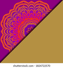 Fondo floral Vector mandala para tarjeta de invitación de bienvenida, elemento de diseño. Colocar el texto. 