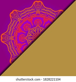 Vector mandala floral background for greeting invitation card, design element. Place for text. 