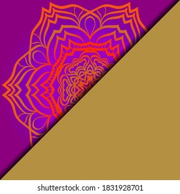 Fondo floral Vector mandala para tarjeta de invitación de bienvenida, elemento de diseño. Colocar el texto. 