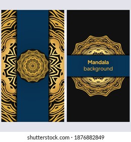 Vector mandala floral background for greeting invitation card, design element. Place for text.