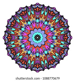 Vector mandala, Floral dream mandala. Oriental mandala. Vintage decorative elements. Vector super illustration.