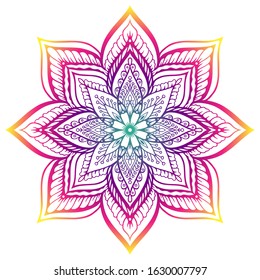 Vector mandala with floral element. Mandala with ethnic motives