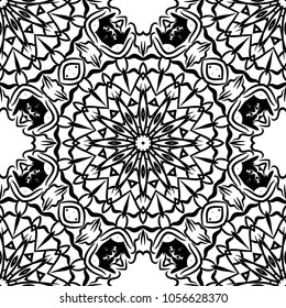 Vector mandala, Floral mandala. Oriental mandala. Vintage decorative elements. Vector illustration. It is vector illustration.