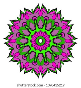 Vector mandala, Floral mandala. Oriental mandala. Vintage decorative elements. Vector illustration. It is super brilliant vector illustration.