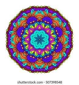 Vector mandala. Flower ornament. Floral mandala on white background. For print, poster, banner, brochure, invite card.