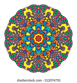 Vector mandala. Flower ornament. Floral mandala on white background. For print, poster, banner, brochure, invite card.