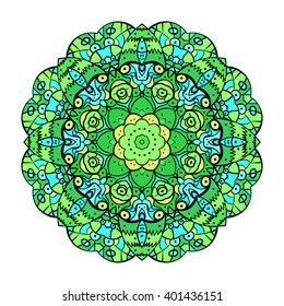 Vector mandala. Flower ornament. Hand drawn element. For print, poster, banner,brochure, invite card.