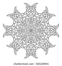 Vector mandala. Flower ornament. Hand drawn element. For print, poster, banner,brochure, invite card.