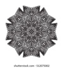 Vector mandala. Flower ornament. Hand drawn element. For coloring, print, poster, background, brochure, invite card.