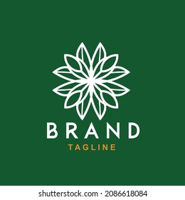 vector mandala flower simple Balance minimalist simple logo Perfect for any brand and company