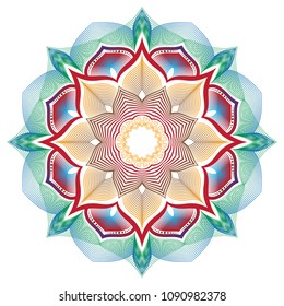 Vector Mandala with flowers ornament for background or postcard