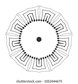 Vector Mandala Frame. Christmas Snowflake Illustration. Flower Background