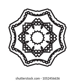Vector Mandala Frame. Christmas Snowflake Illustration. Flower Background