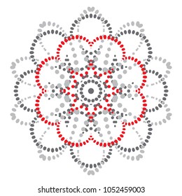 Vector Mandala Frame. Christmas Snowflake Illustration. Flower Background