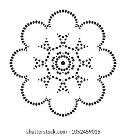 Vector Mandala Frame. Christmas Snowflake Illustration. Flower Background