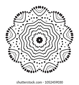 Vector Mandala Frame. Christmas Snowflake Illustration. Flower Background